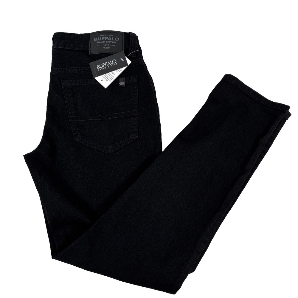 New Mens Buffalo David Bitton Slim Ash Stretch Jeans Size 30x30 NWT $109 Black